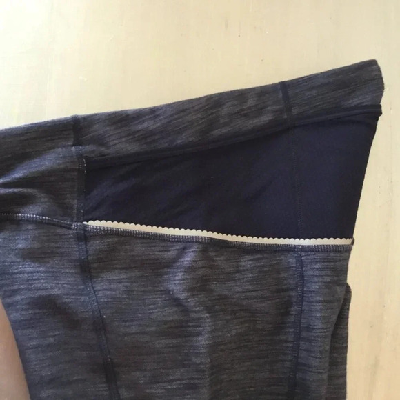 Lululemon Ride On Fold Cuff Hem Leggings Womens Denim Luon Reflective Crop SZ 6 - Picture 12 of 14